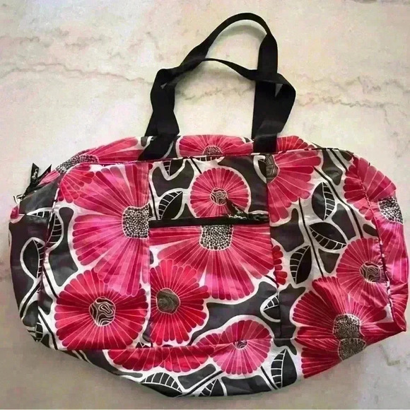 Vera Bradley Cherry Blossoms COLLAPSIBLE DUFFEL Packable Overnight Travel - Picture 1 of 4